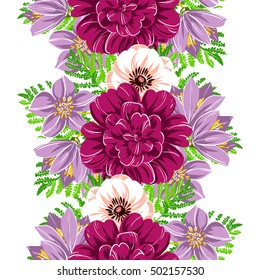 Abstract elegance seamless pattern with floral background