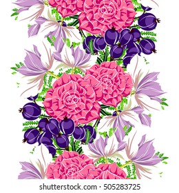 Abstract elegance seamless pattern with floral background