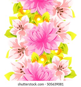 Abstract elegance seamless pattern with floral background