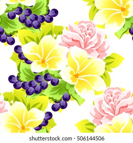 Abstract elegance seamless pattern with floral background