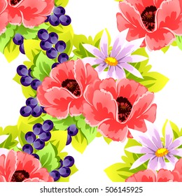 Abstract elegance seamless pattern with floral background