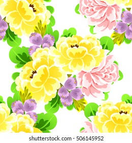 Abstract elegance seamless pattern with floral background