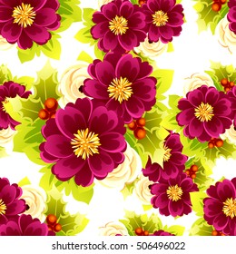 Abstract elegance seamless pattern with floral background