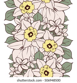 Abstract elegance seamless pattern with floral background