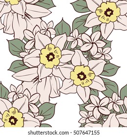 Abstract elegance seamless pattern with floral background