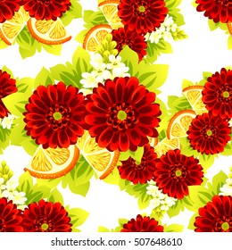 Abstract elegance seamless pattern with floral background