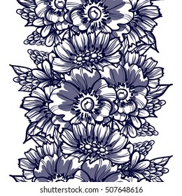 Abstract elegance seamless pattern with floral background