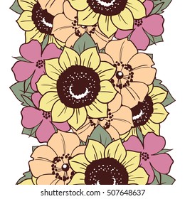 Abstract elegance seamless pattern with floral background