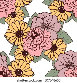 Abstract elegance seamless pattern with floral background