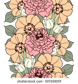 Abstract elegance seamless pattern with floral background