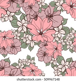 Abstract elegance seamless pattern with floral background