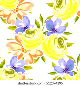 Abstract elegance seamless pattern with floral background