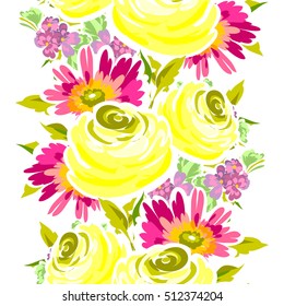 Abstract elegance seamless pattern with floral background