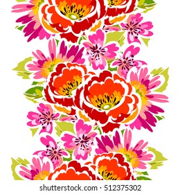 Abstract elegance seamless pattern with floral background