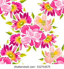 Abstract elegance seamless pattern with floral background