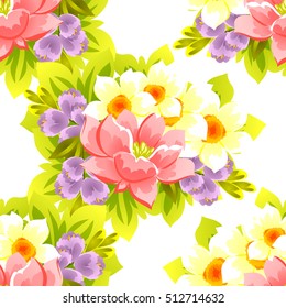 Abstract elegance seamless pattern with floral background