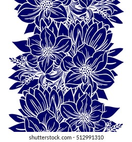 Abstract elegance seamless pattern with floral background