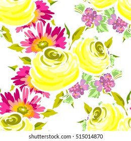 Abstract elegance seamless pattern with floral background