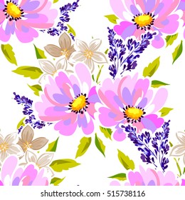 Abstract elegance seamless pattern with floral background