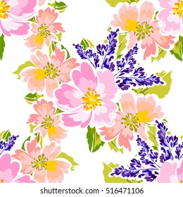 Abstract elegance seamless pattern with floral background