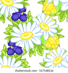 Abstract elegance seamless pattern with floral background