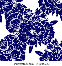 Abstract elegance seamless pattern with floral background