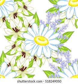 Abstract elegance seamless pattern with floral background