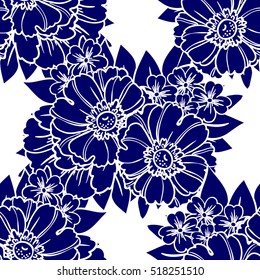 Abstract elegance seamless pattern with floral background