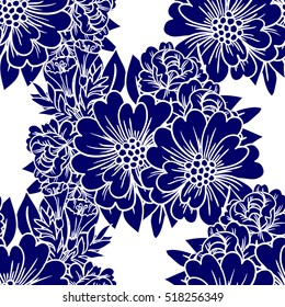 Abstract elegance seamless pattern with floral background