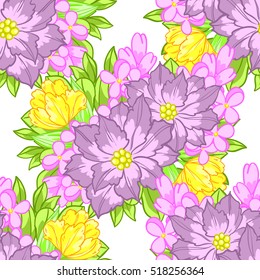 Abstract elegance seamless pattern with floral background