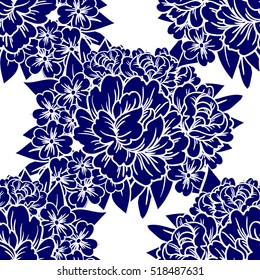 Abstract elegance seamless pattern with floral background