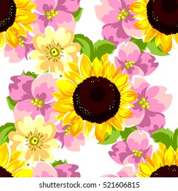 Abstract elegance seamless pattern with floral background