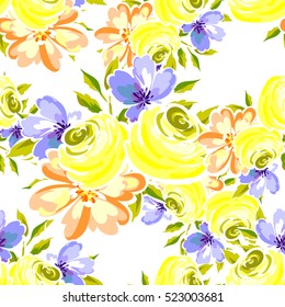 Abstract elegance seamless pattern with floral background