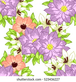 Abstract elegance seamless pattern with floral background