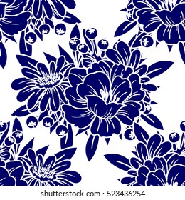 Abstract elegance seamless pattern with floral background