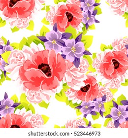 Abstract elegance seamless pattern with floral background