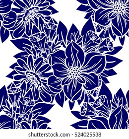 Abstract elegance seamless pattern with floral background