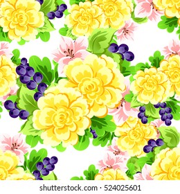 Abstract elegance seamless pattern with floral background