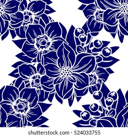 Abstract elegance seamless pattern with floral background