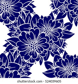 Abstract elegance seamless pattern with floral background