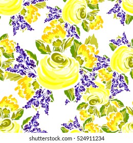 Abstract elegance seamless pattern with floral background