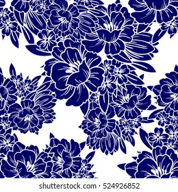 Abstract elegance seamless pattern with floral background