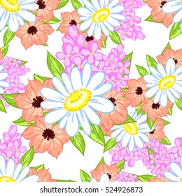 Abstract elegance seamless pattern with floral background