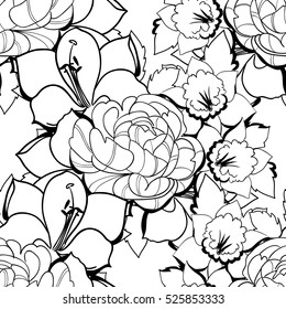 Abstract elegance seamless pattern with floral background