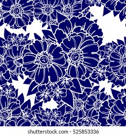 Abstract elegance seamless pattern with floral background