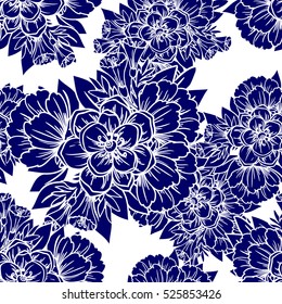 Abstract elegance seamless pattern with floral background