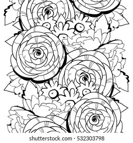 Abstract elegance seamless pattern with floral background