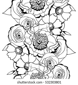 Abstract elegance seamless pattern with floral background