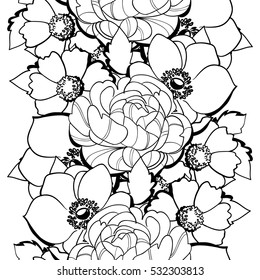 Abstract elegance seamless pattern with floral background