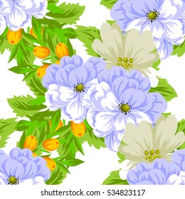 Abstract elegance seamless pattern with floral background